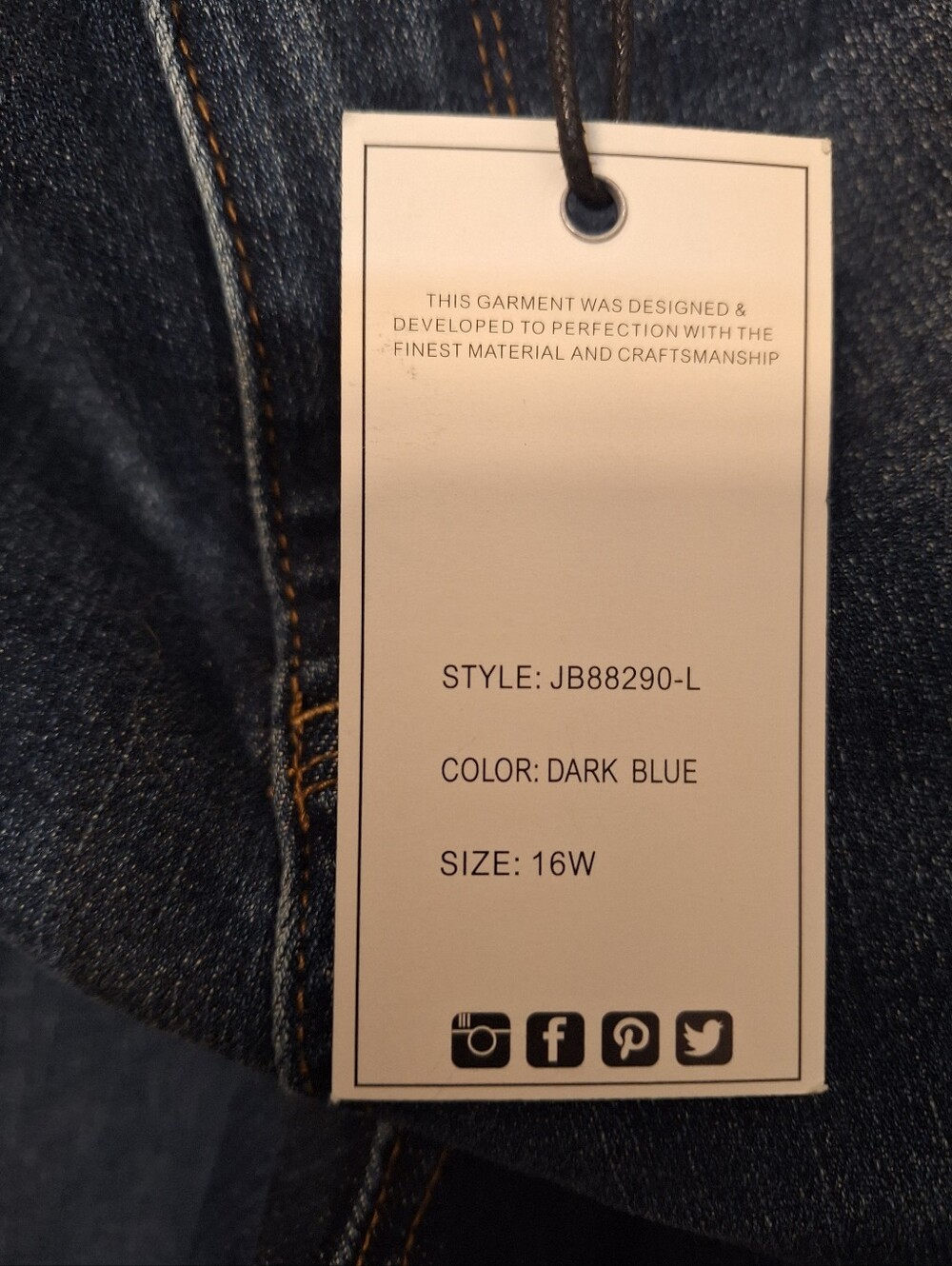 NWT Judy Blue Slim Boot Cut Jeans. 16Wx34Long - Picture 6 of 9